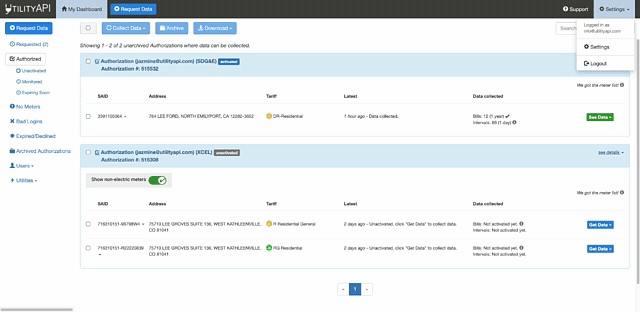 API settings 1